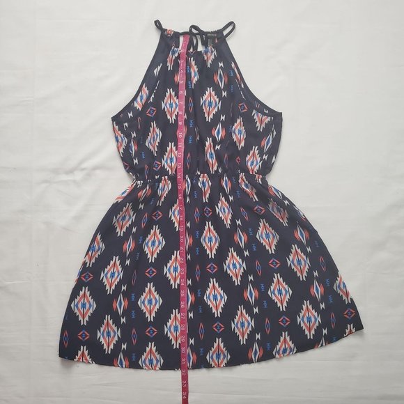 Forever 21 Women's Halter High Neck Backless Geometric Print Mini Dress Small - Picture 11 of 15